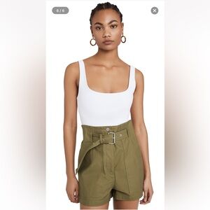 ALIX NYC Mott Tank Thong Bodysuit Size Small in White